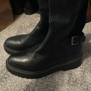 Black knee high boots